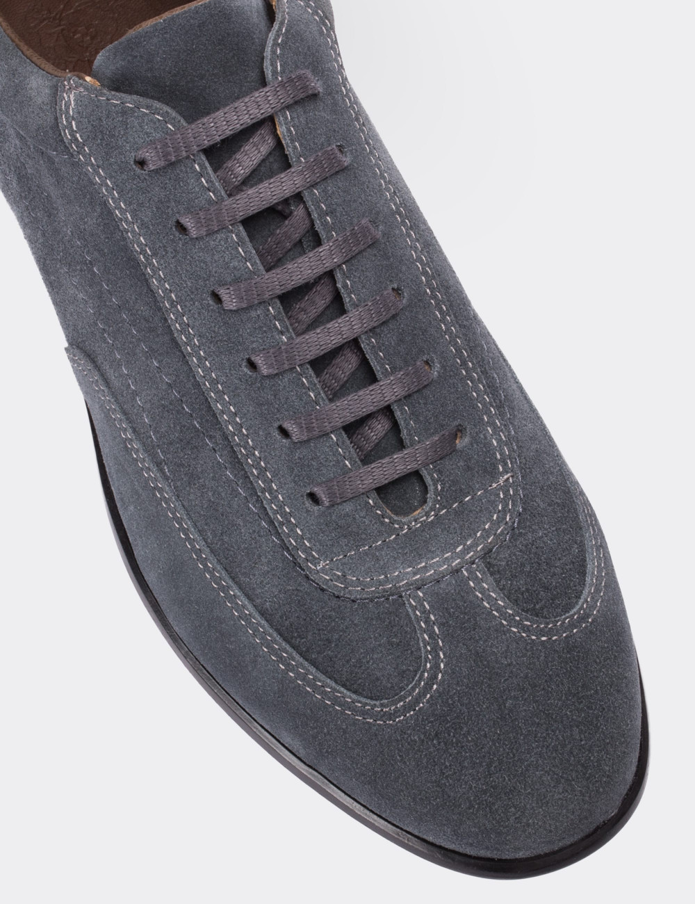 Blue Suede Leather Lace-up - 00321MMVIC01