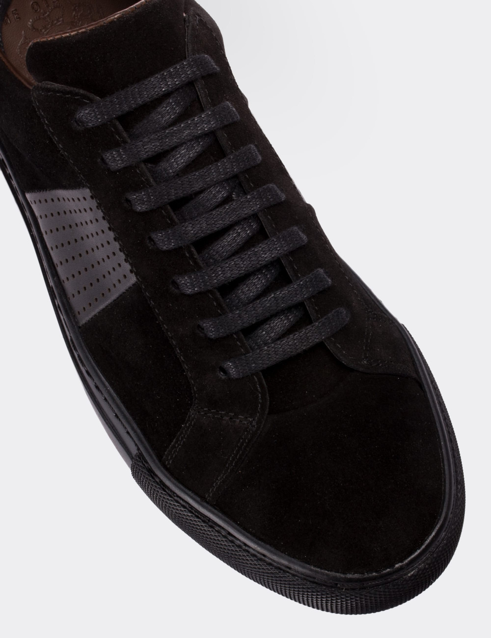 Black Suede Leather Sneakers - 01740MSYHC01