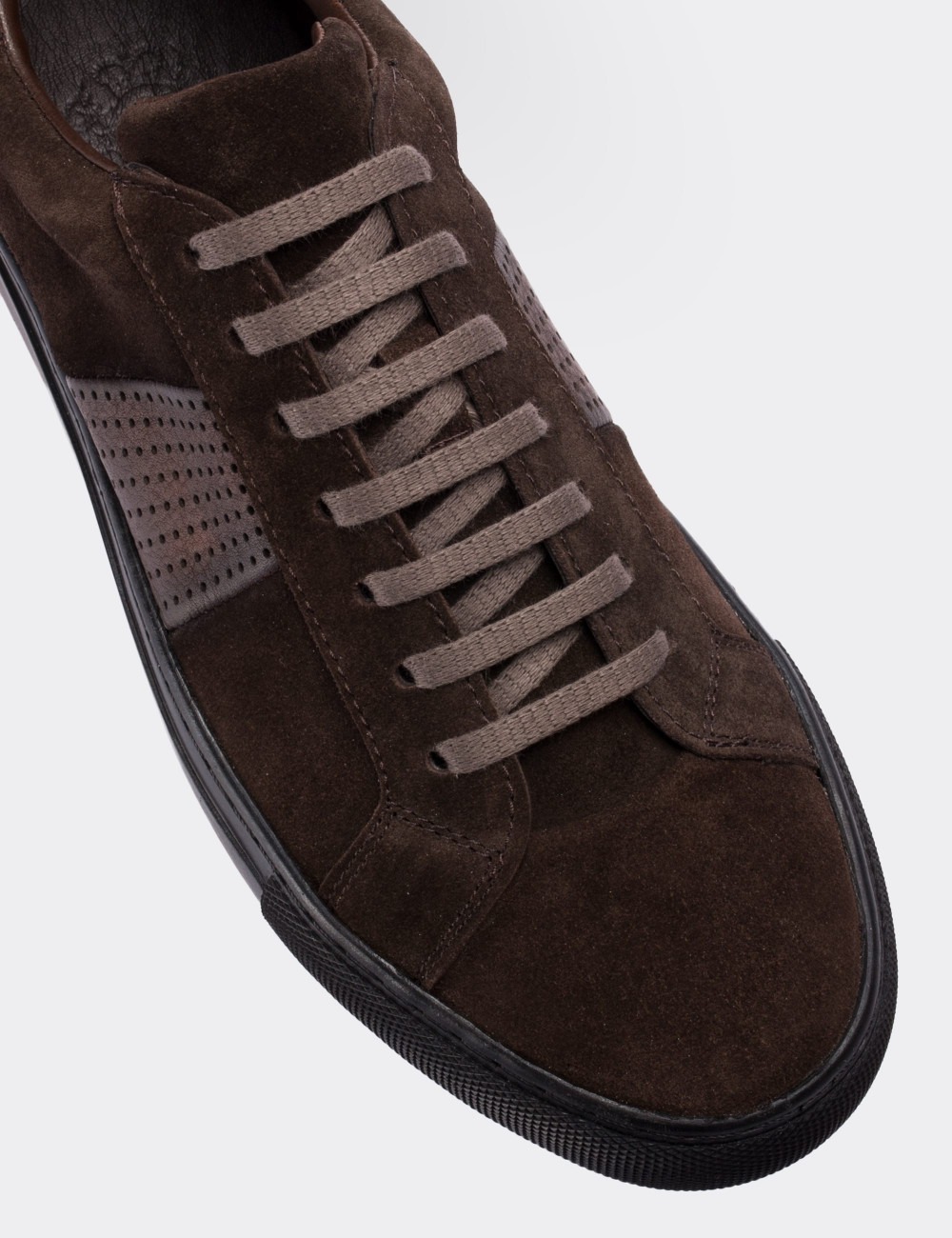 Brown Suede Leather Sneakers - 01740MKHVC01