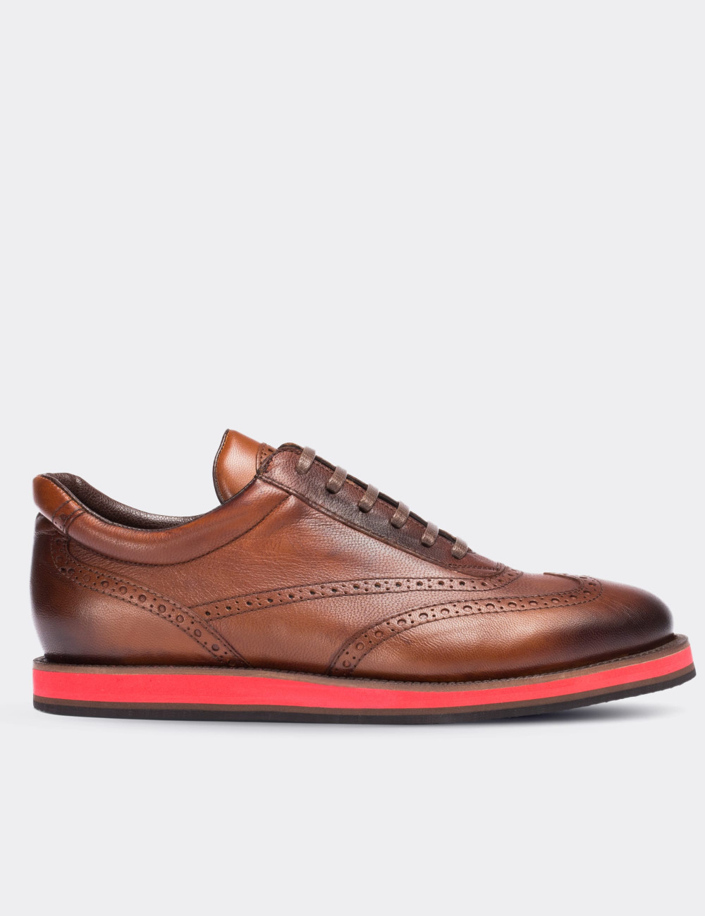 Brown  Leather Lace-up Shoes - 00750MKHVE01