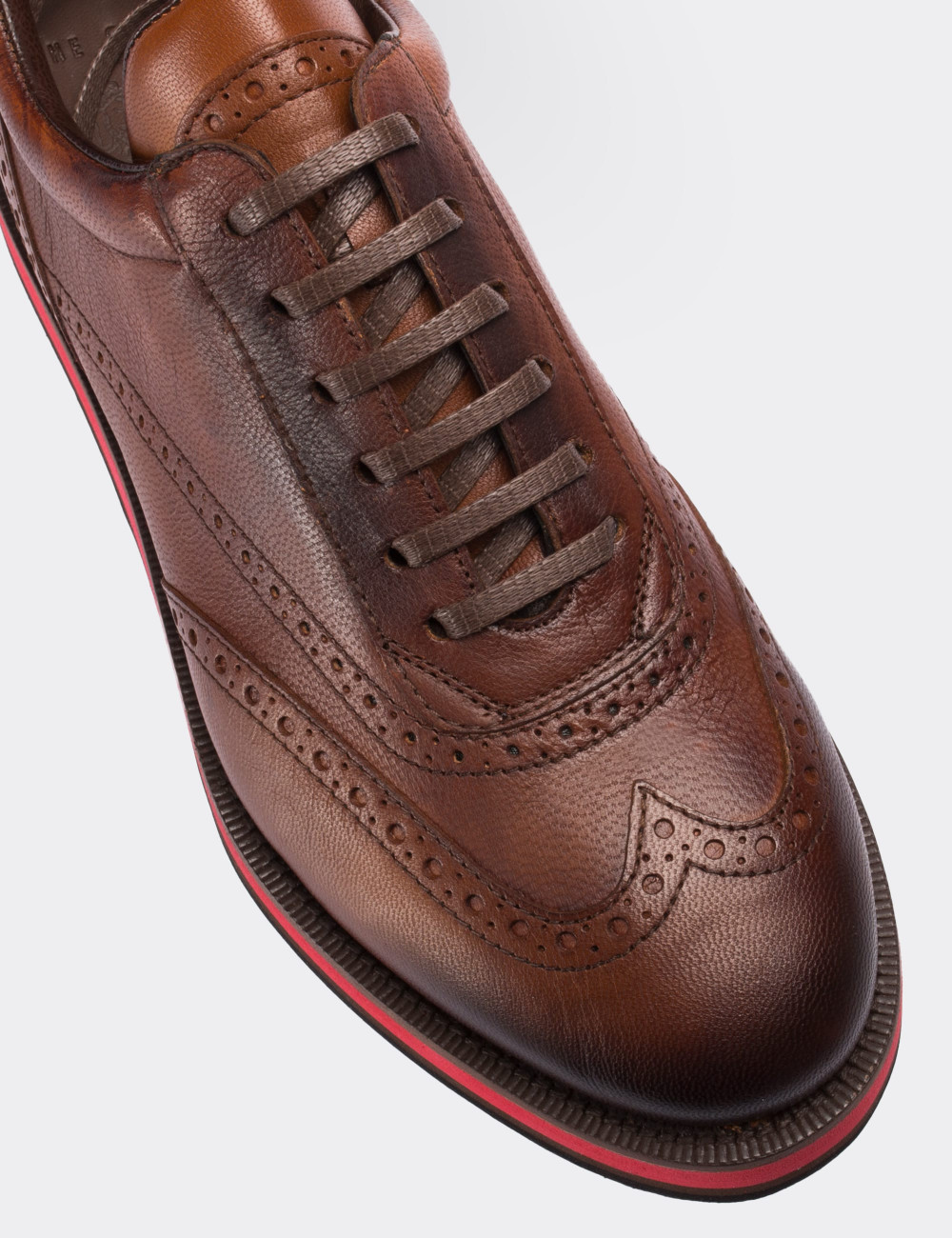 Brown  Leather Lace-up Shoes - 00750MKHVE01