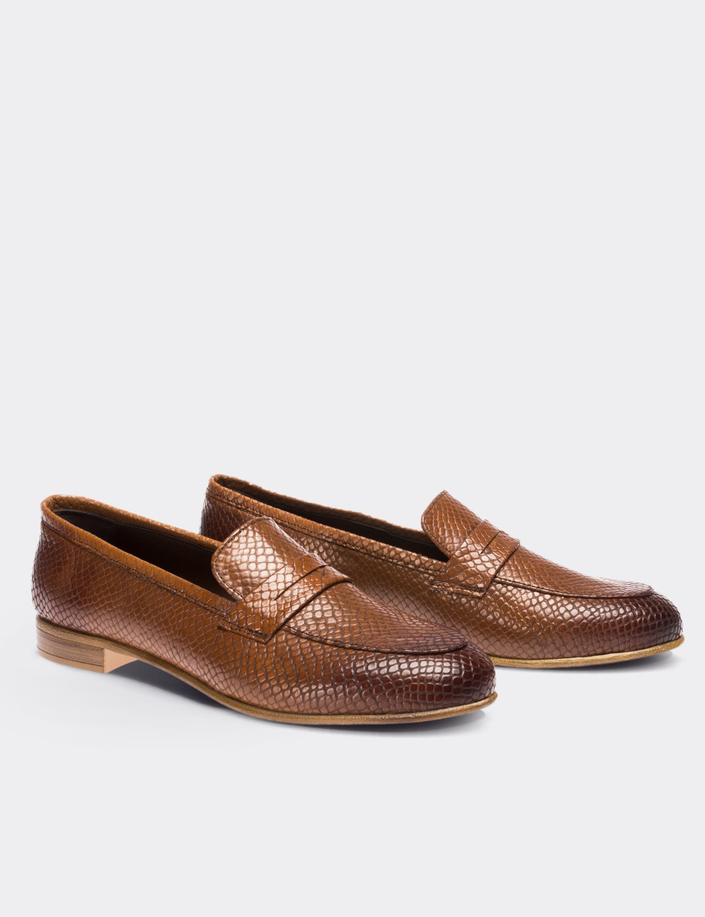 Brown  Leather Loafers - 01743ZKHVM02