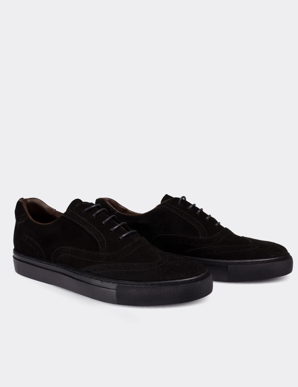 Black Suede Leather Sneakers - 01637MSYHC04