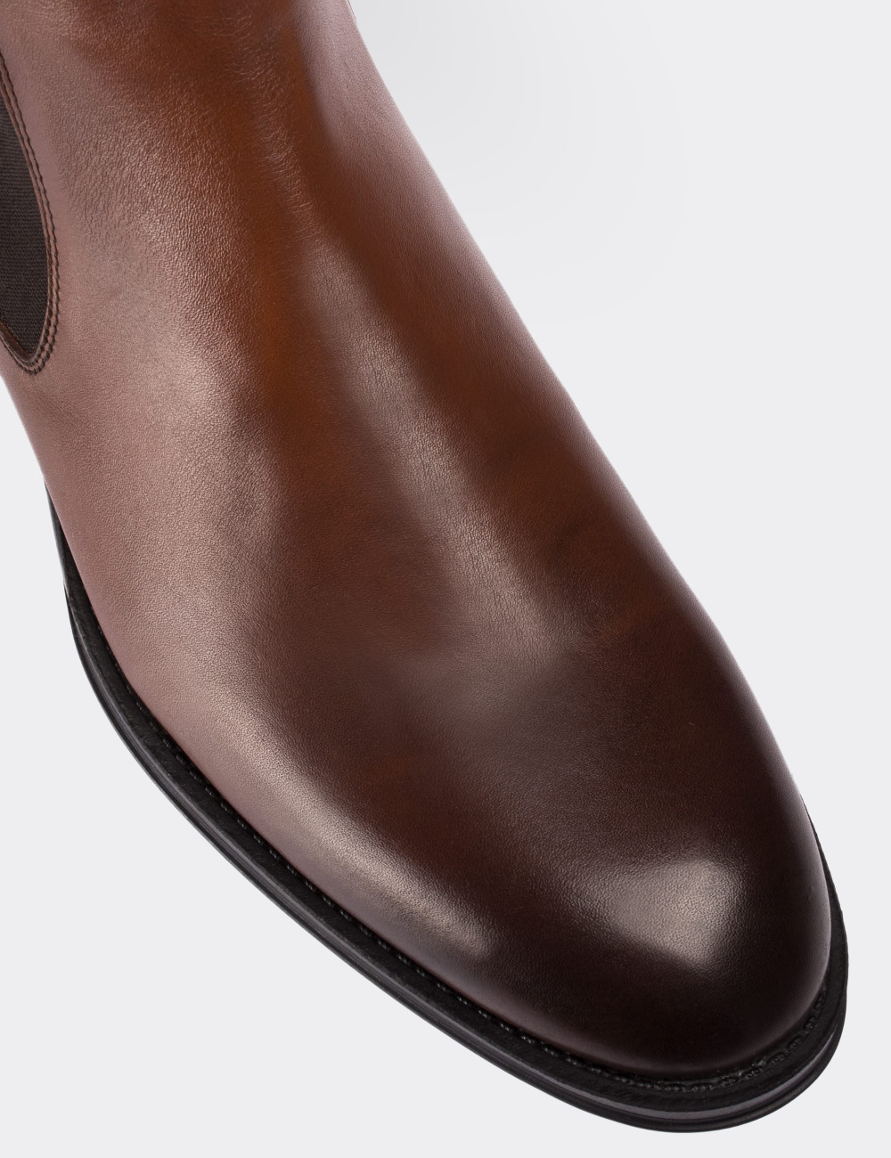 Tan  Leather Chelsea Boots - 01620MTBAC04