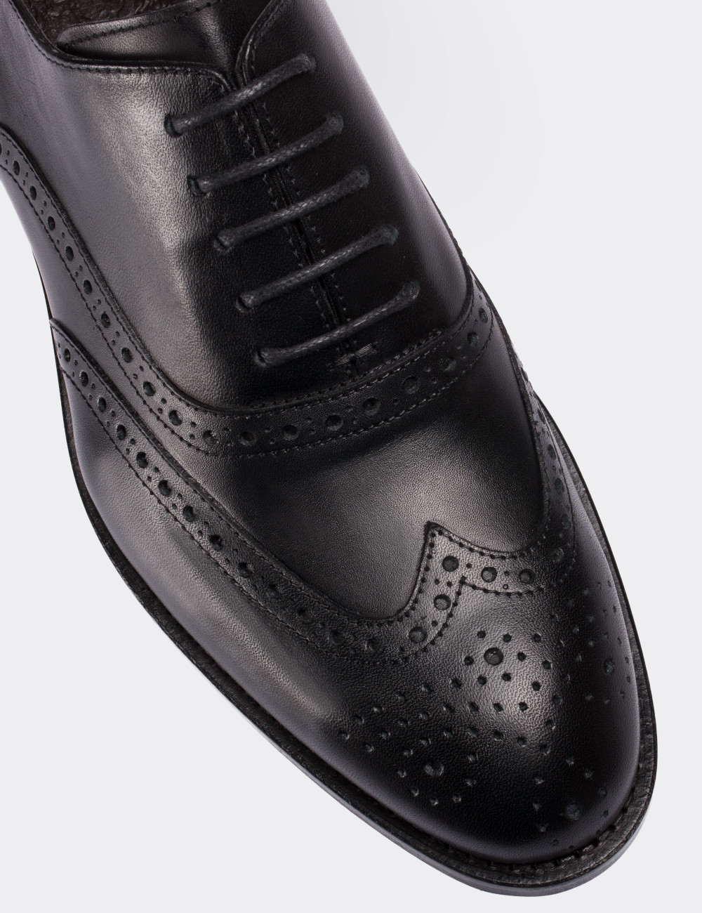 Black  Leather Oxford Formal Shoe - 01785MSYHM03