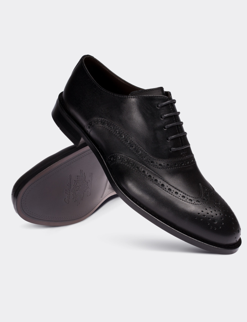 Black  Leather Oxford Formal Shoe - 01785MSYHM03