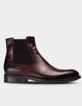 Burgundy  Leather Chelsea Boots