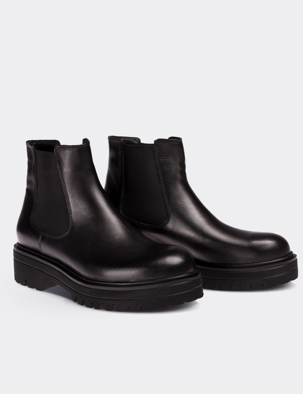 Black  Leather Boots - 01801ZSYHE02