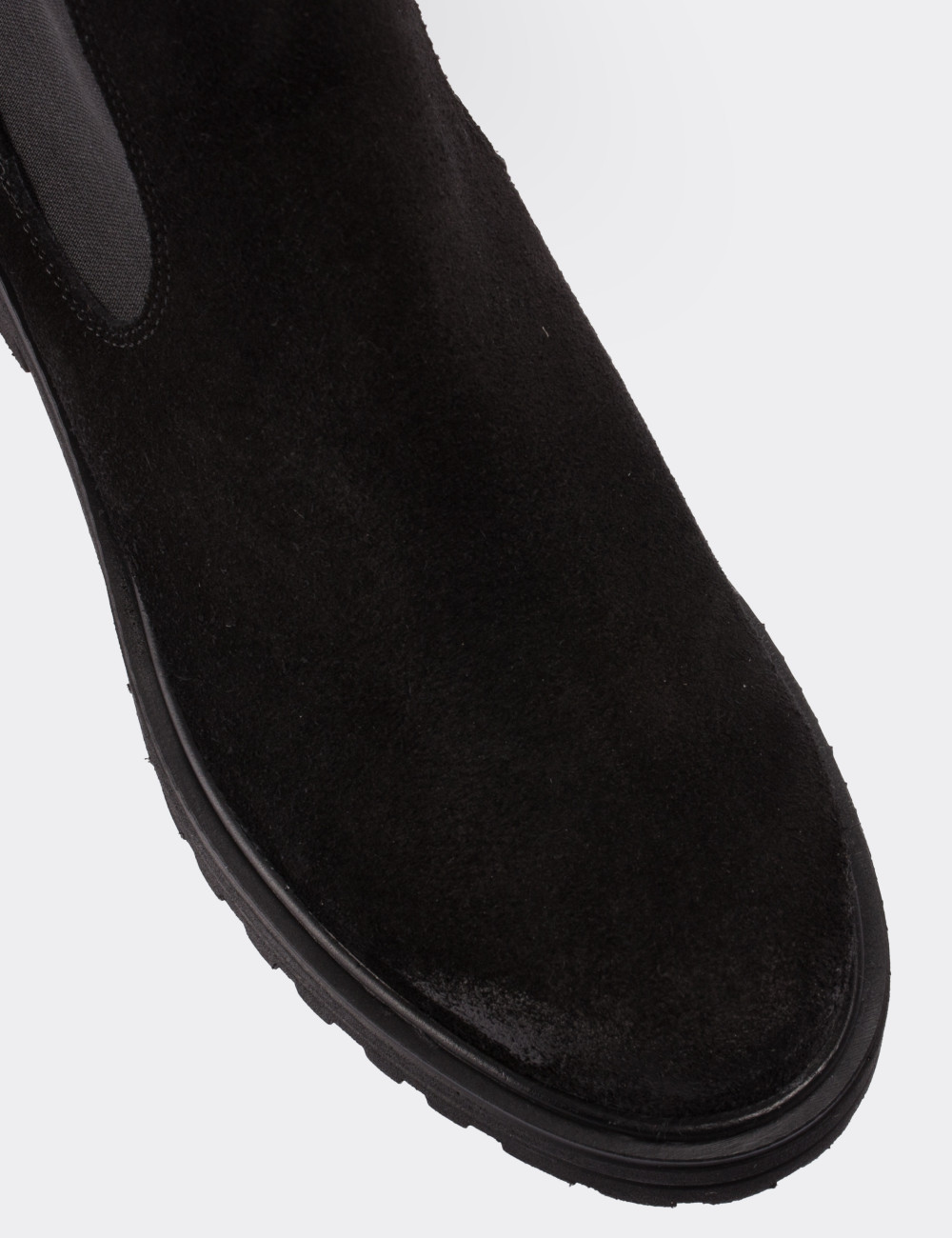 Black Suede Leather Boots - 01801ZSYHE01