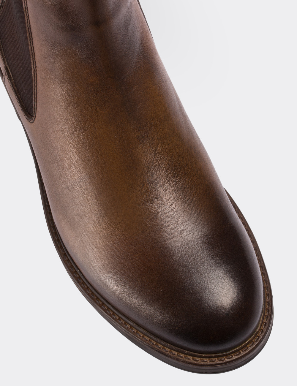 Tan  Leather Vintage Chelsea Boots - 01620MTBAC06