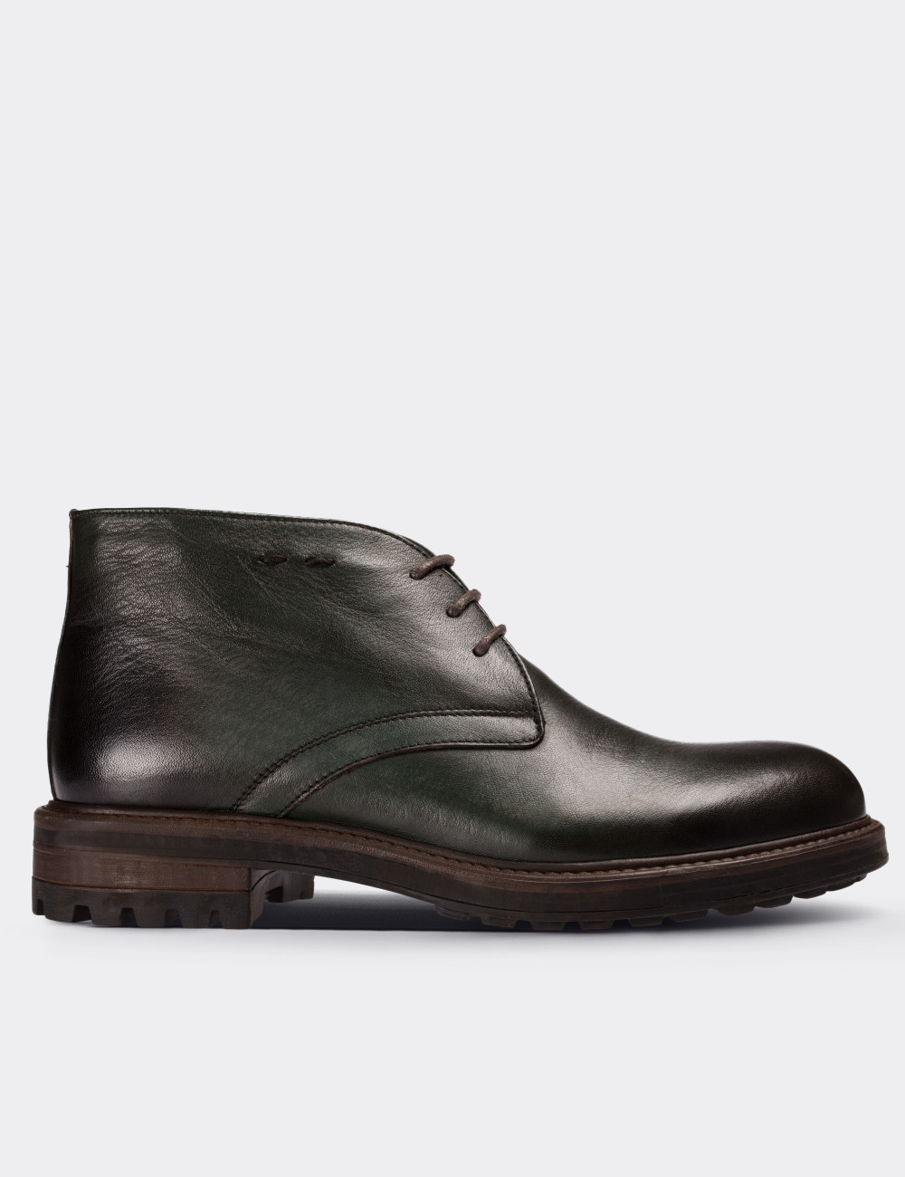 Green Leather Vintage Desert Boots 01295MYSLC02 - Deery