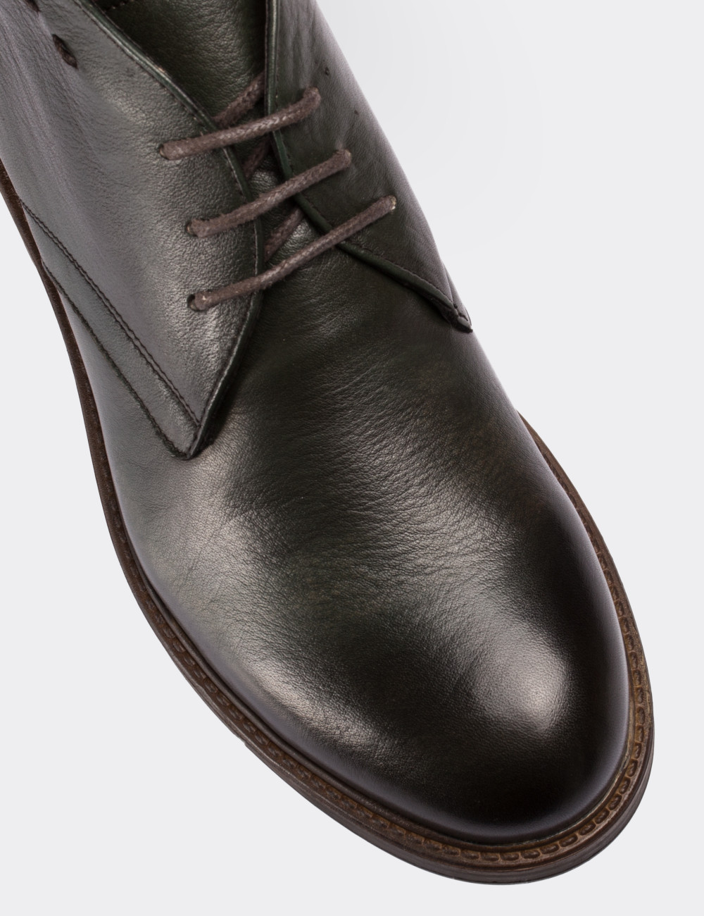 Green  Leather Vintage Desert Boots - 01295MYSLC02