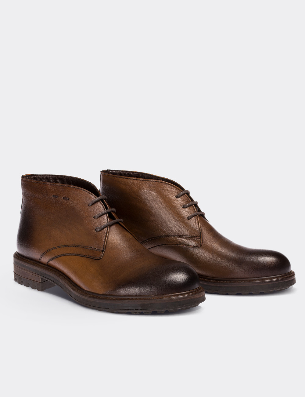 Tan Leather Vintage Desert Boots 01295MTBAC04 - Deery