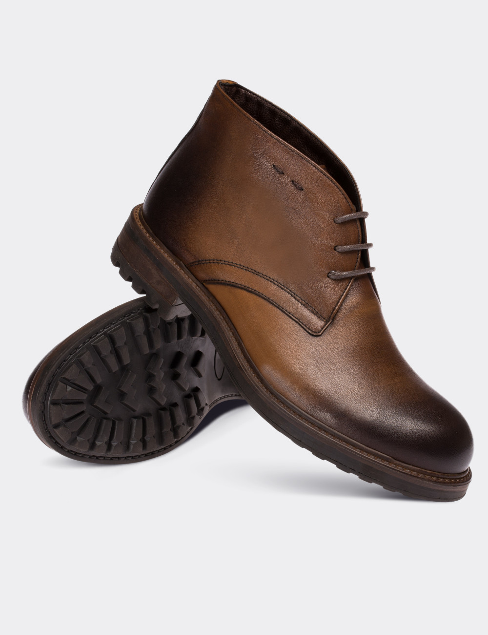 Tan  Leather Vintage Desert Boots - 01295MTBAC04