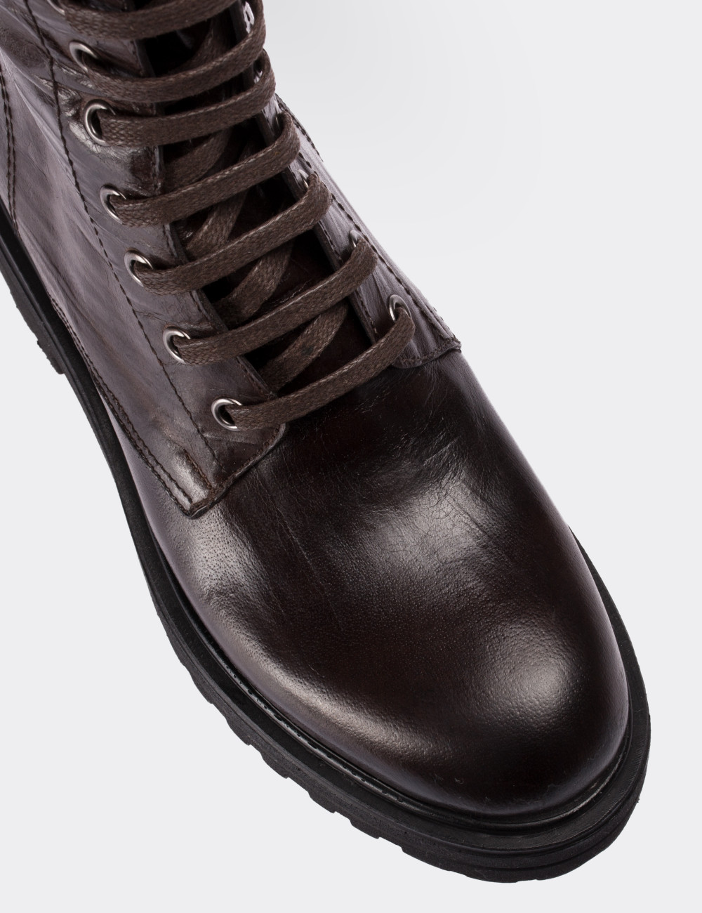 Brown  Leather Postal Boots - 01803ZKHVE01