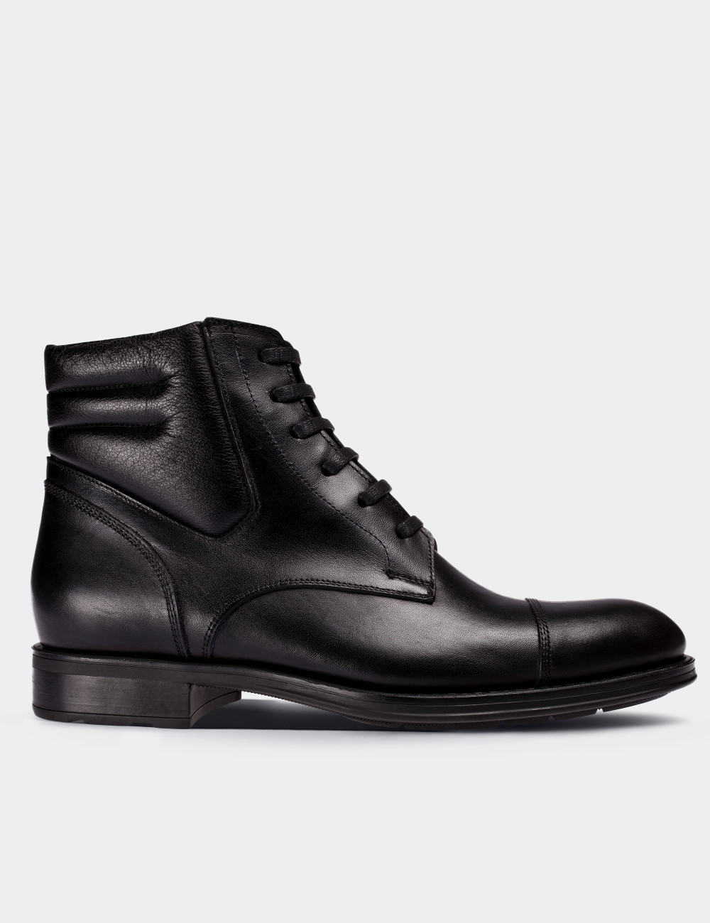 Black  Leather  Boots - 01752MSYHC01