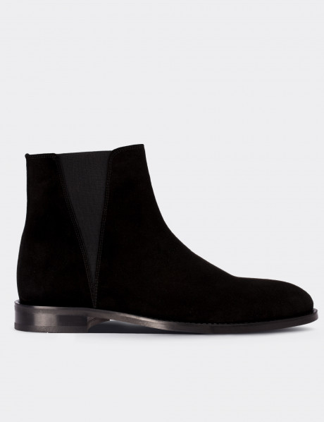 Black Suede Leather Boots