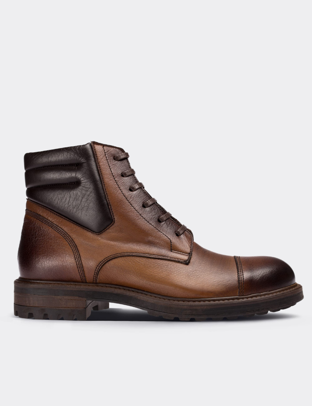 Tan  Leather  Boots - 01752MTBAC01