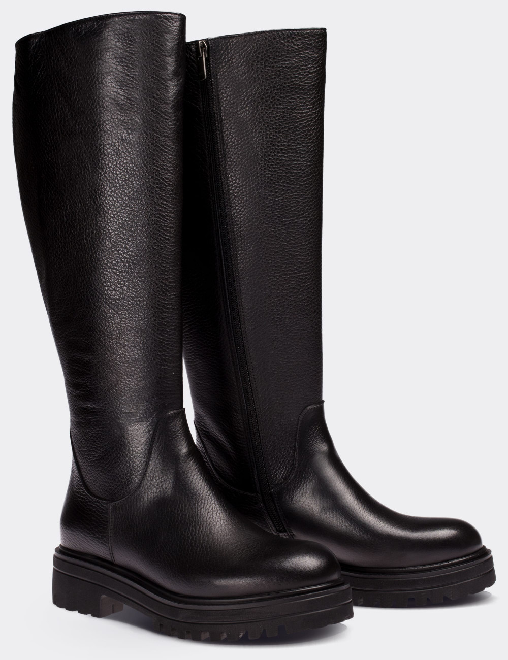 Black  Leather Boots - 01807ZSYHE01