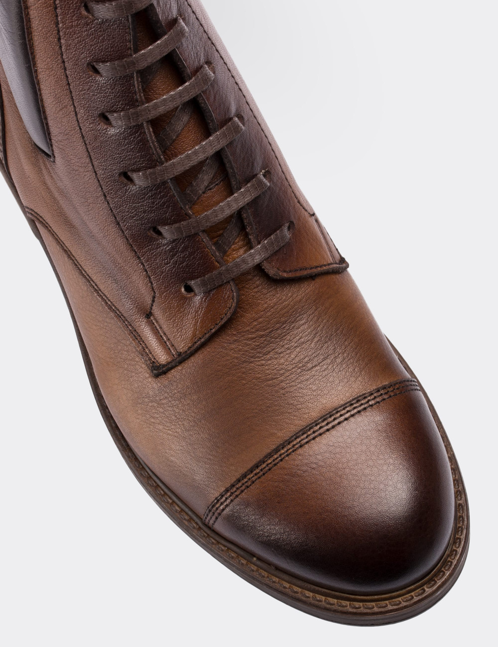 Tan  Leather  Boots - 01752MTBAC01