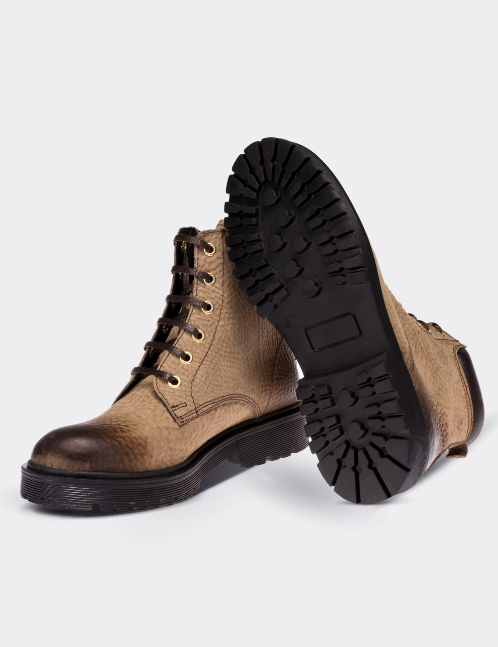 Tan Nubuck Leather  Boots - 01808ZTBAC02
