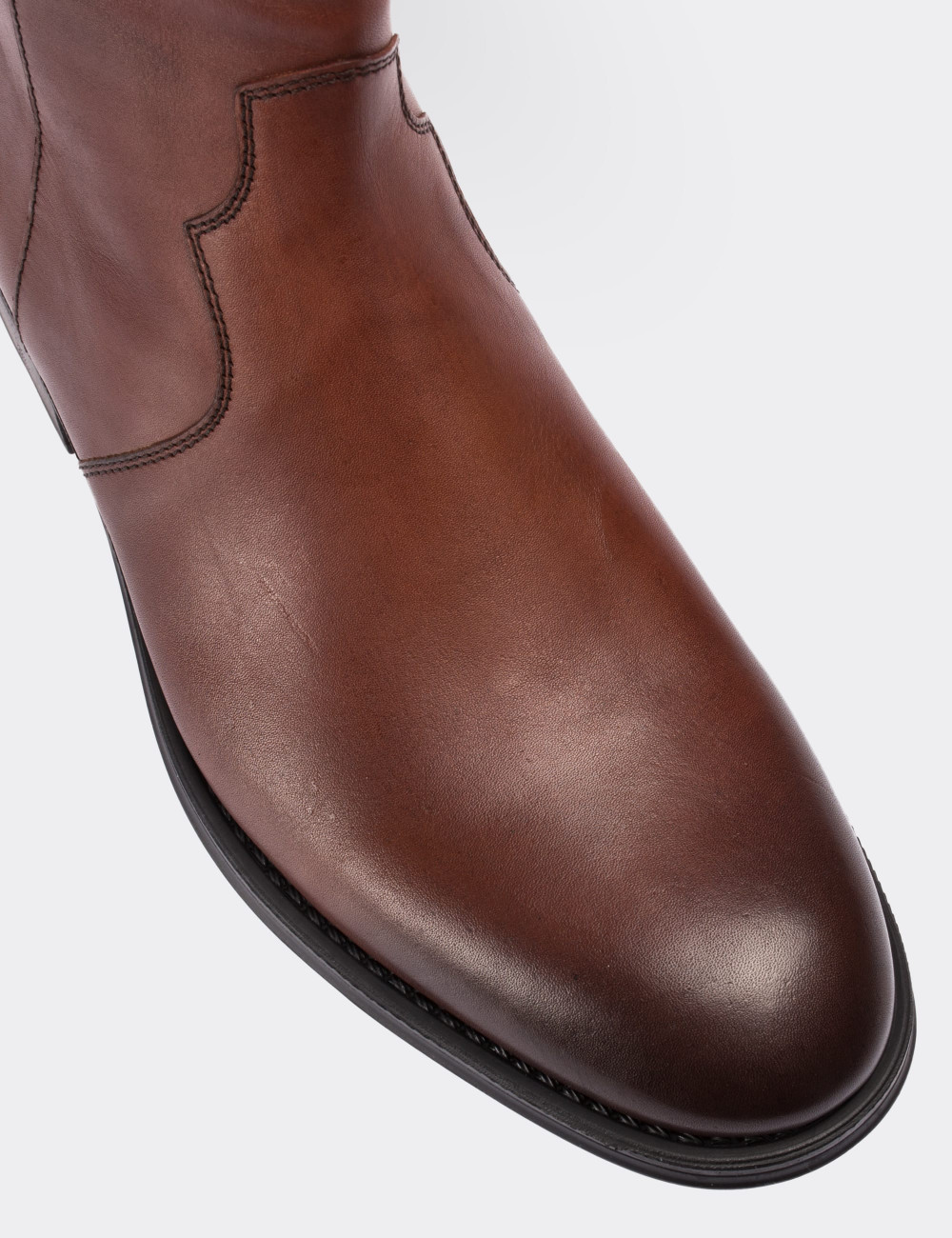 Tan  Leather  Boots - 01747MTBAC01