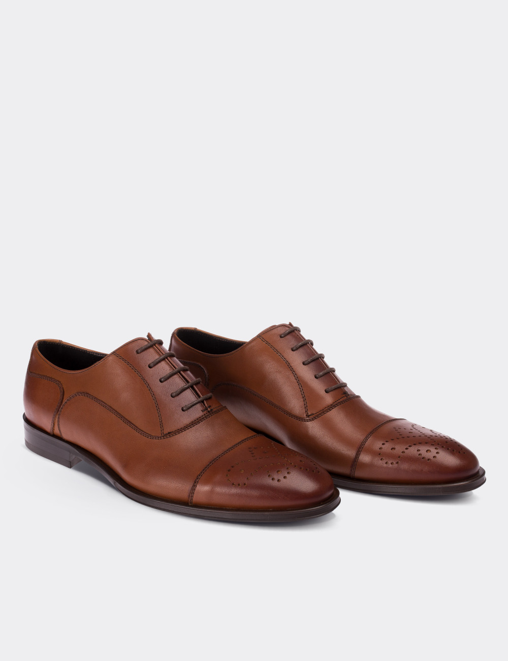 Tan  Leather Classic Shoes - 00741MTBAN01