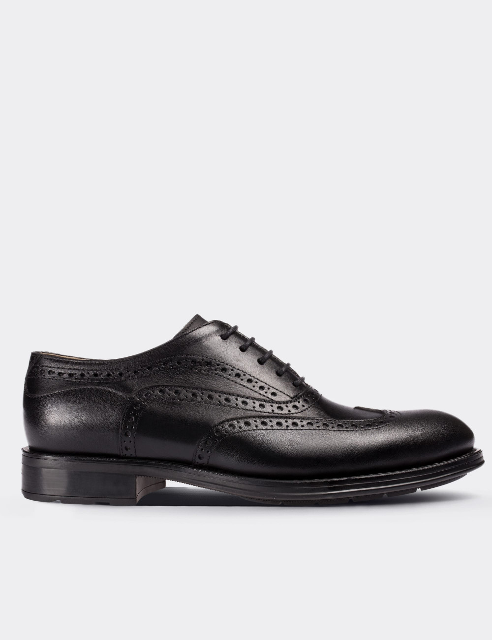 Black  Leather Classic Shoes - 01757MSYHC01