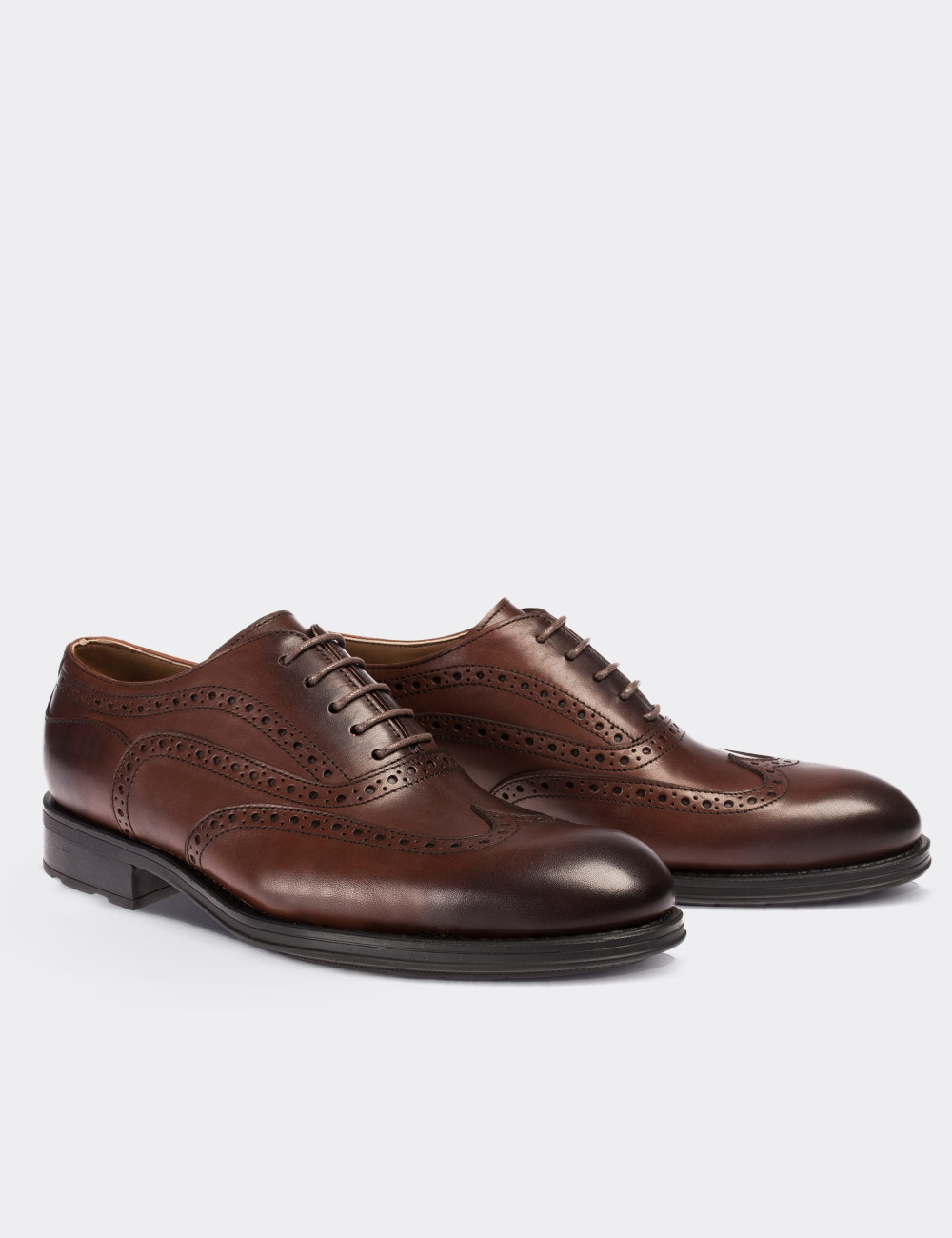Brown  Leather Classic Shoes - 01757MKHVC01