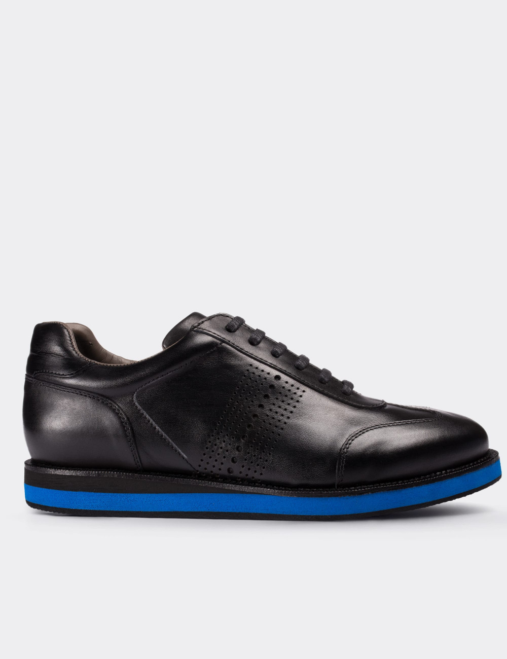 Black  Leather Lace-up Shoes - 01738MSYHE02