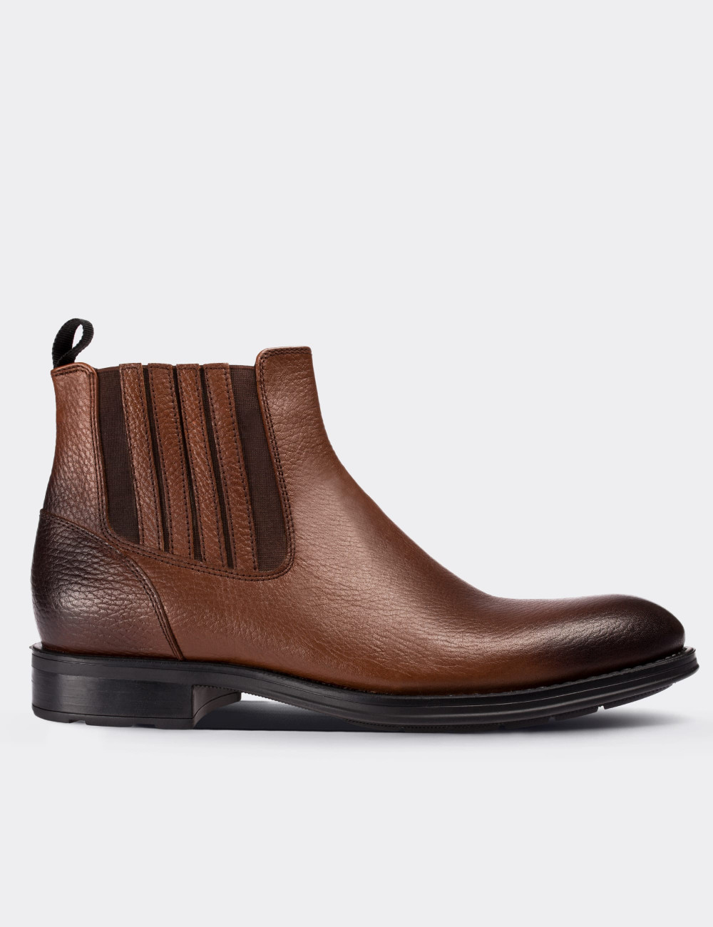 Tan  Leather Chelsea Boots - 01748MTBAC01