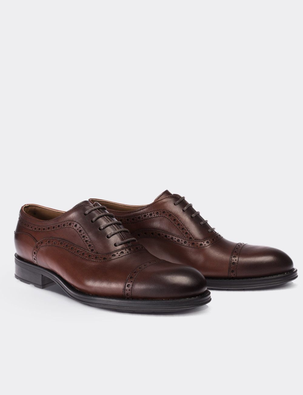 Brown Calfskin Leather Classic Shoes - Deery