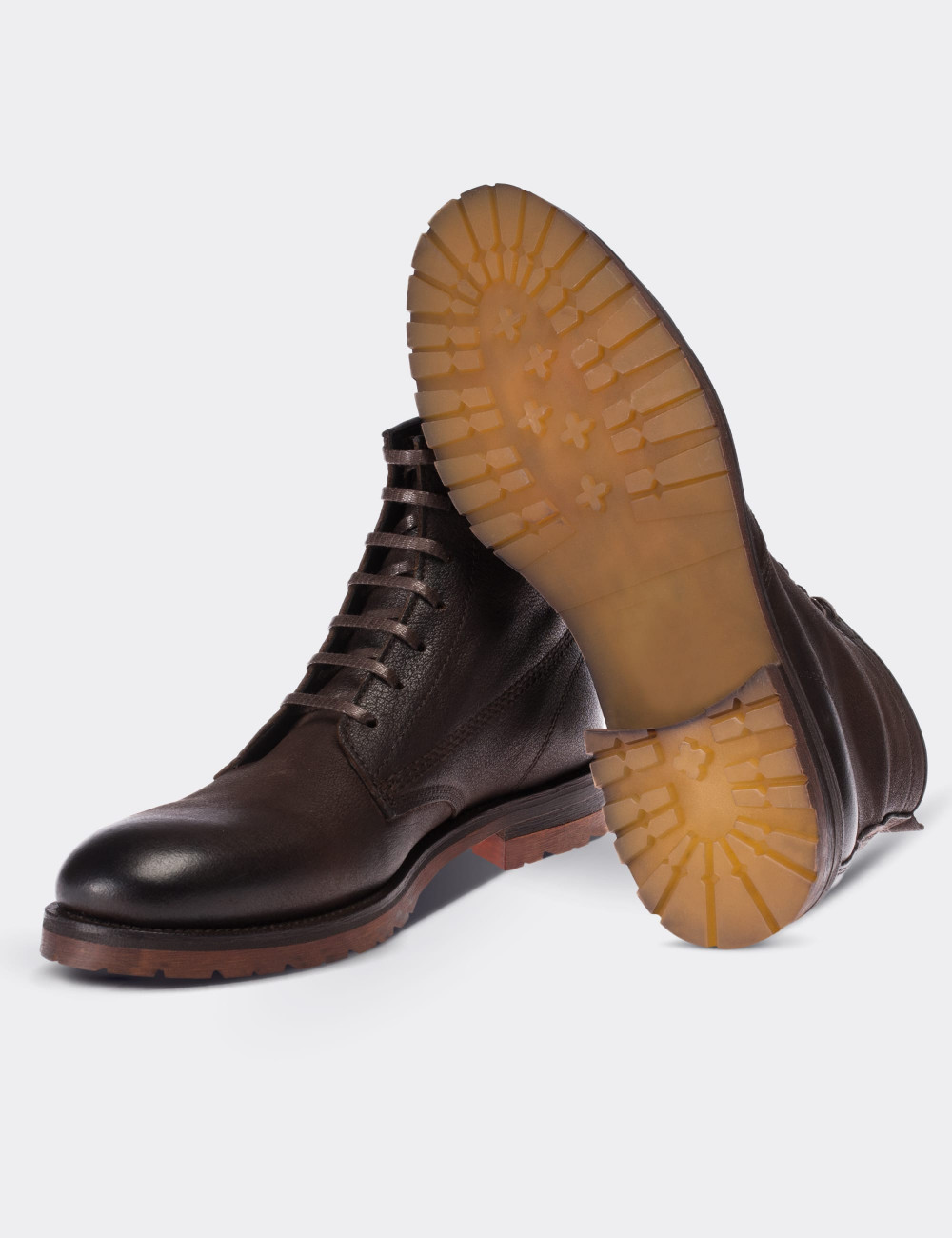 Brown  Leather  Boots - 01513MKHVC01