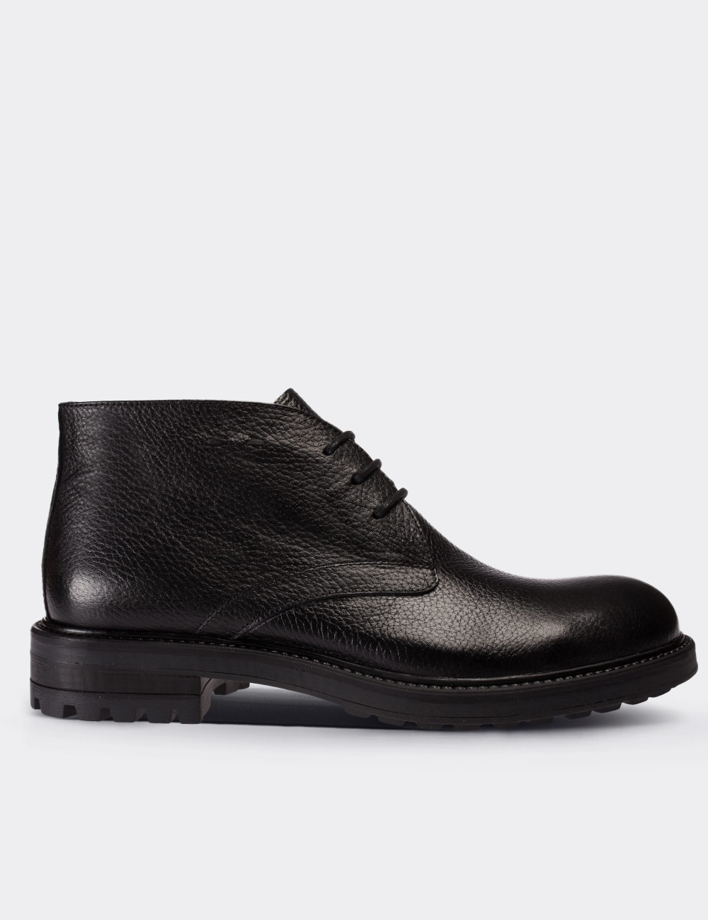 Black  Leather Desert Boots - 01295MSYHC05