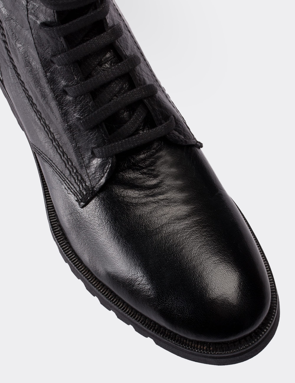 Black  Leather Boots - 01513MSYHE01