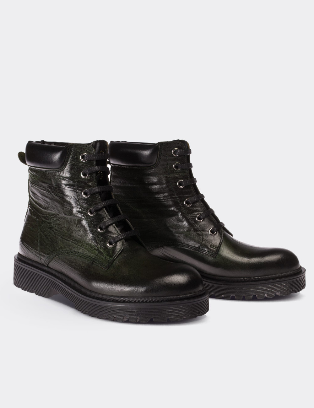 Green  Leather Boots - 01808ZYSLC01