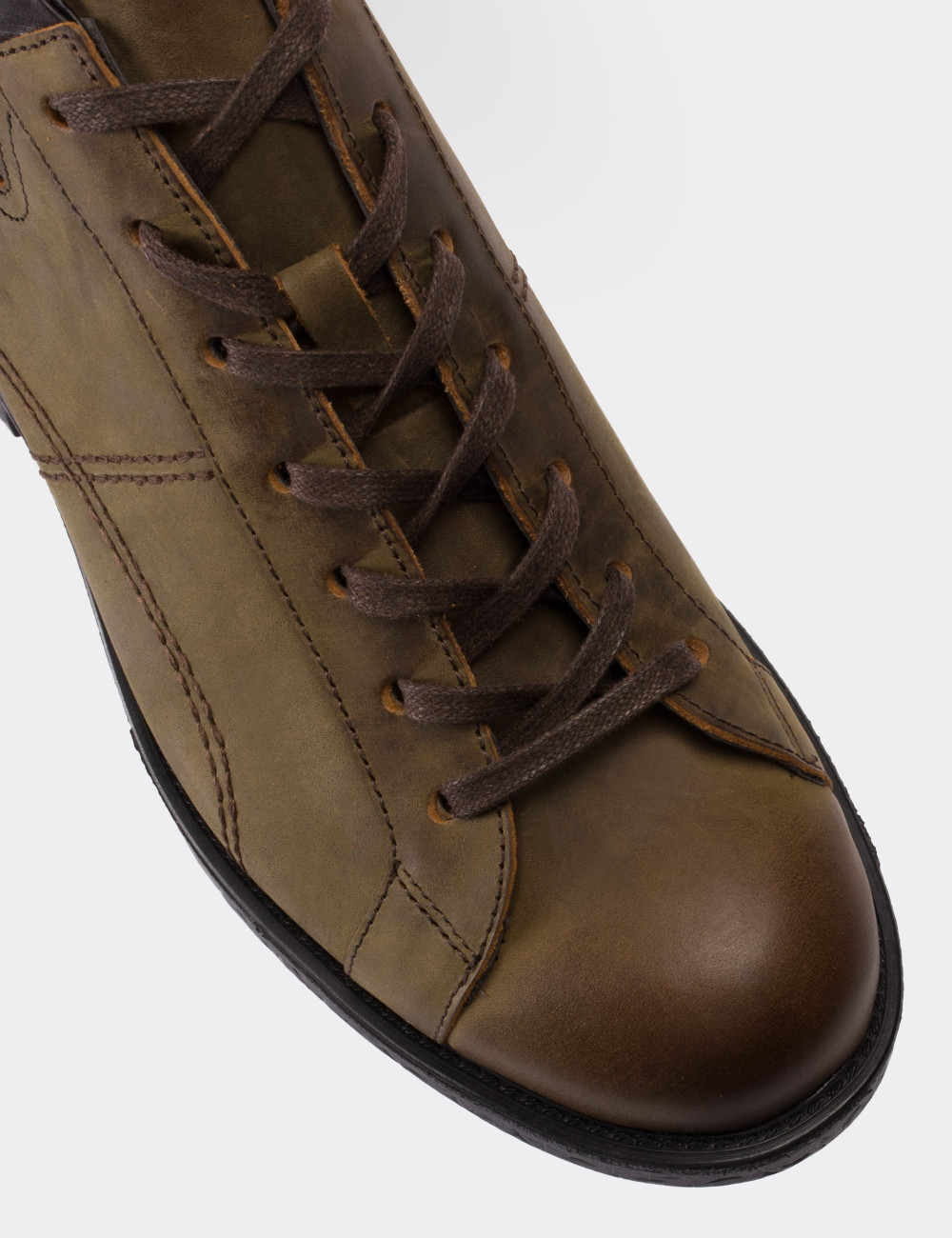 Green  Leather Boots - 01760MYSLC01