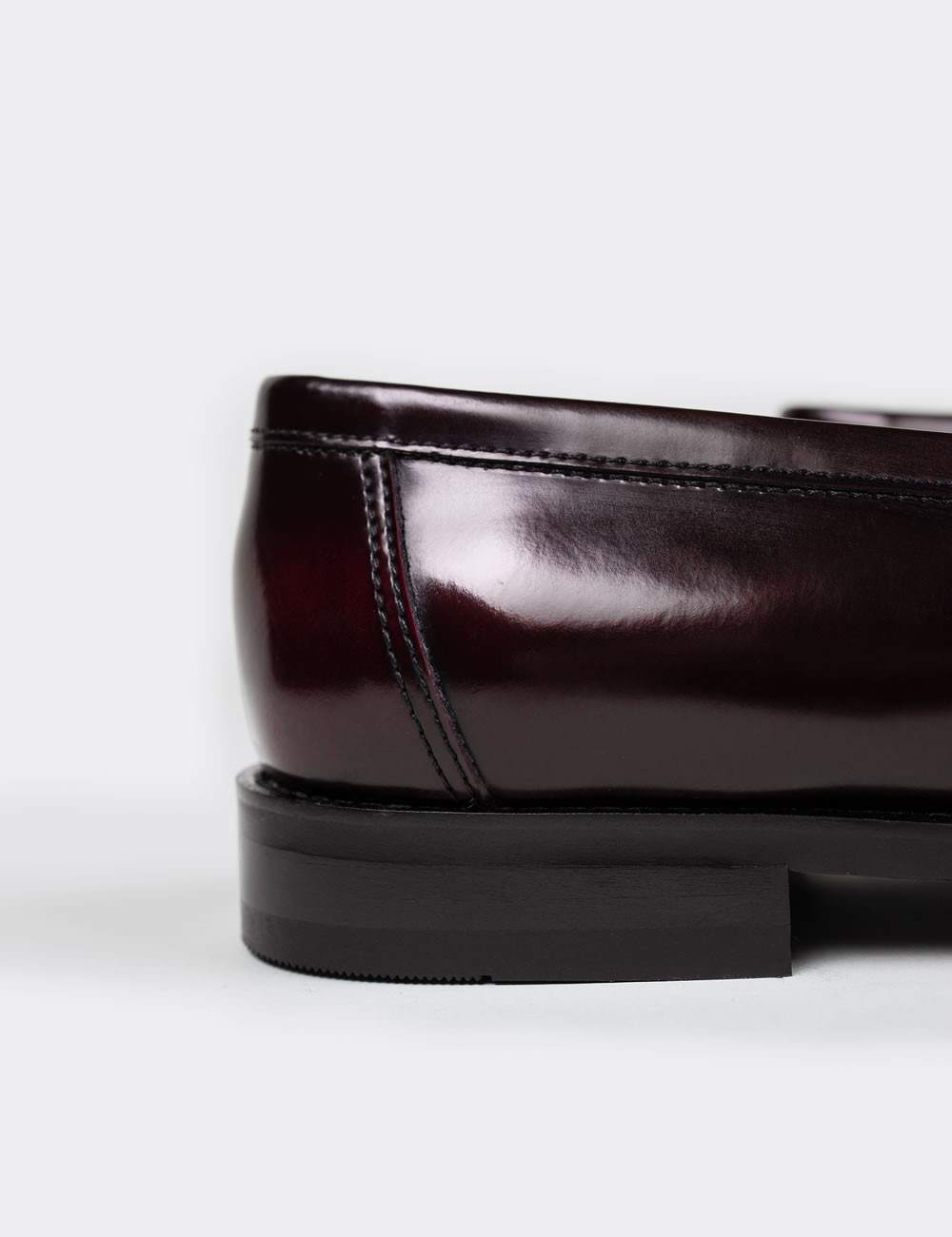 Burgundy  Leather Loafers - 01735MBRDM01
