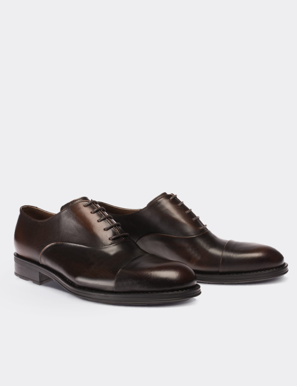 Brown  Leather Classic Shoes - 01026MKHVC02