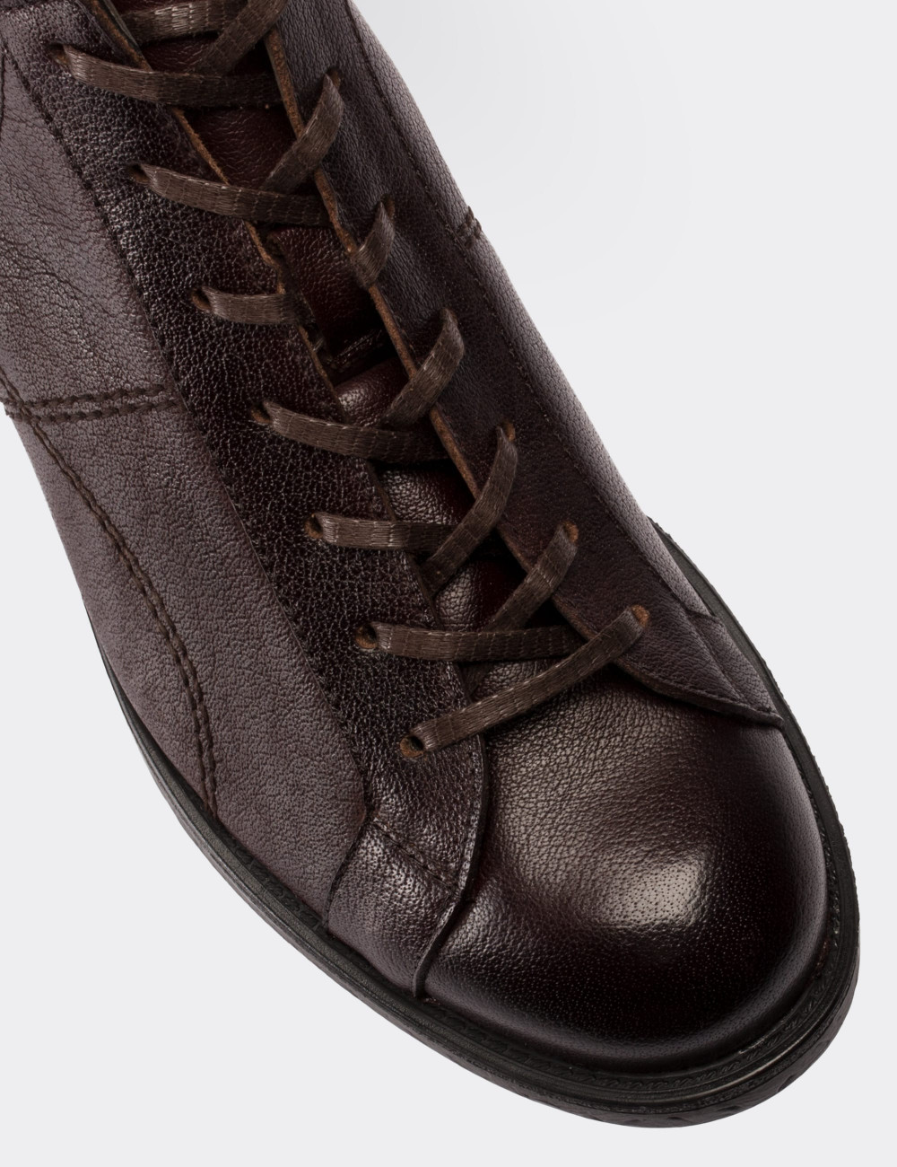 Brown  Leather Boots - 01760MKHVC01