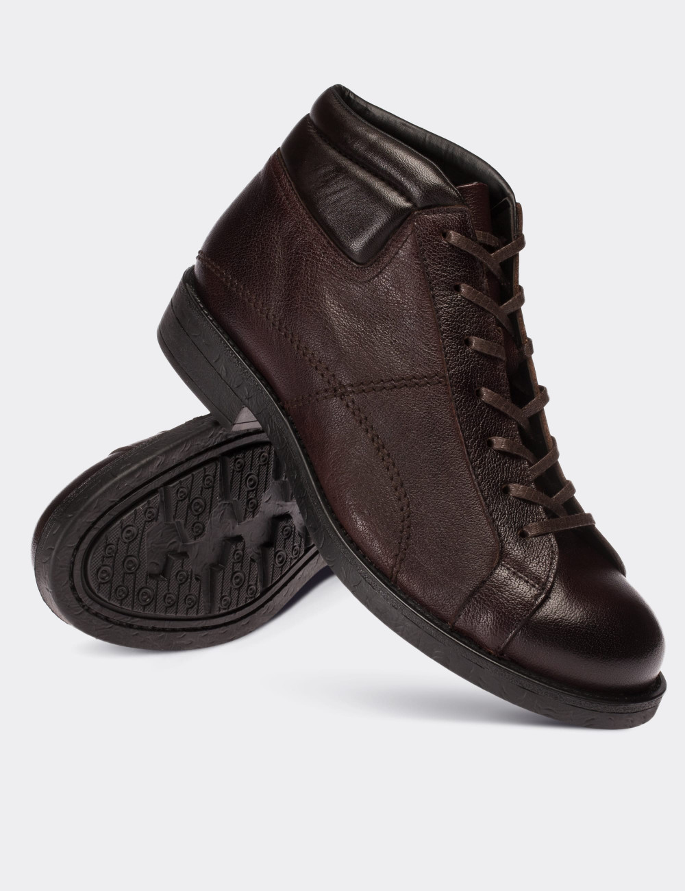 Brown  Leather Boots - 01760MKHVC01