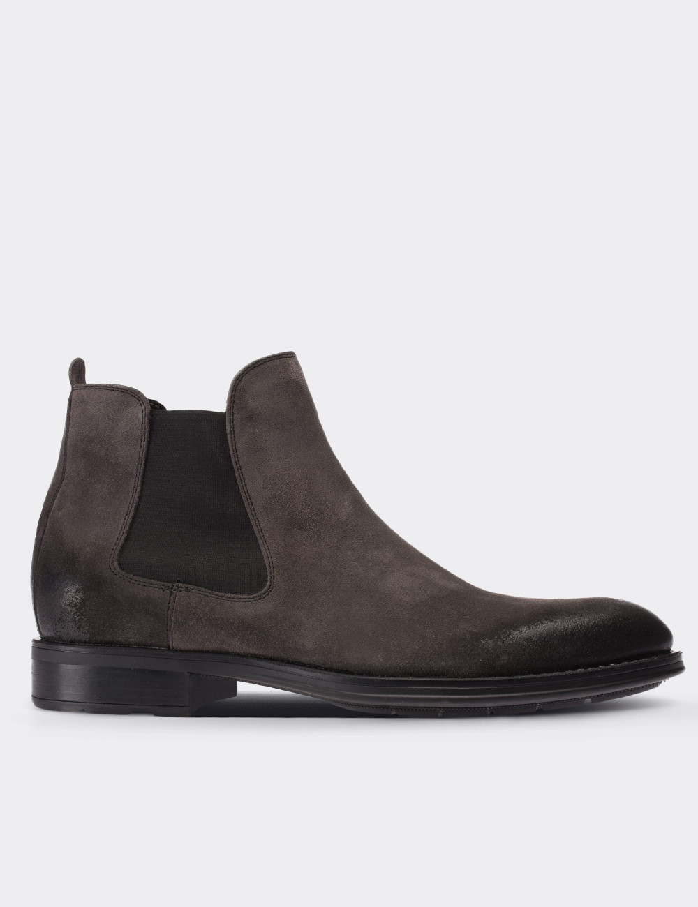 Gray Suede Leather Chelsea Boots - 01620MGRIC03