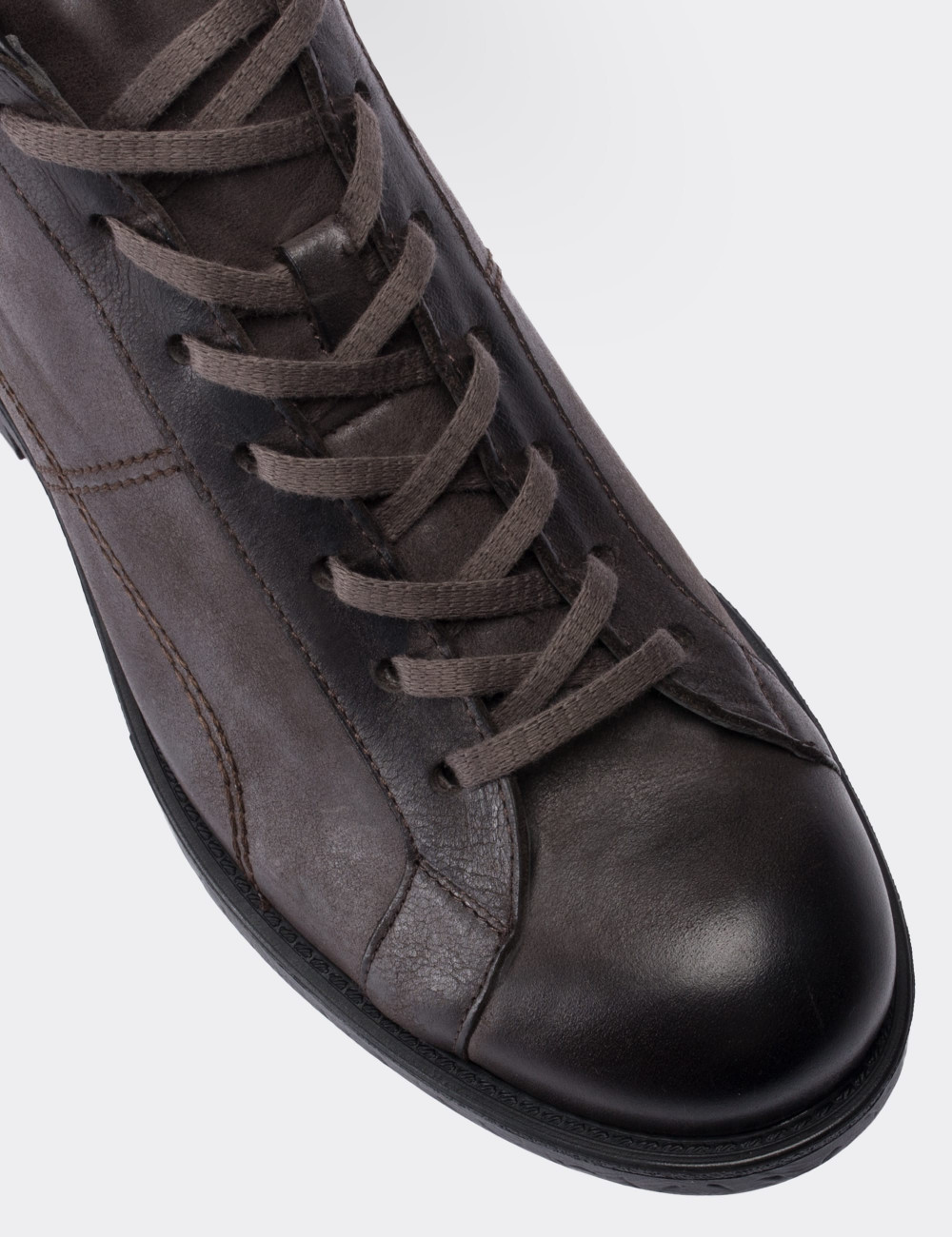 Gray  Leather Boots - 01760MGRIC01