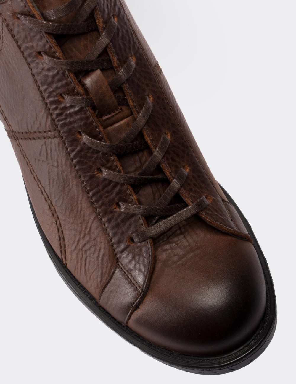 Brown  Leather Boots - 01760MKHVC07