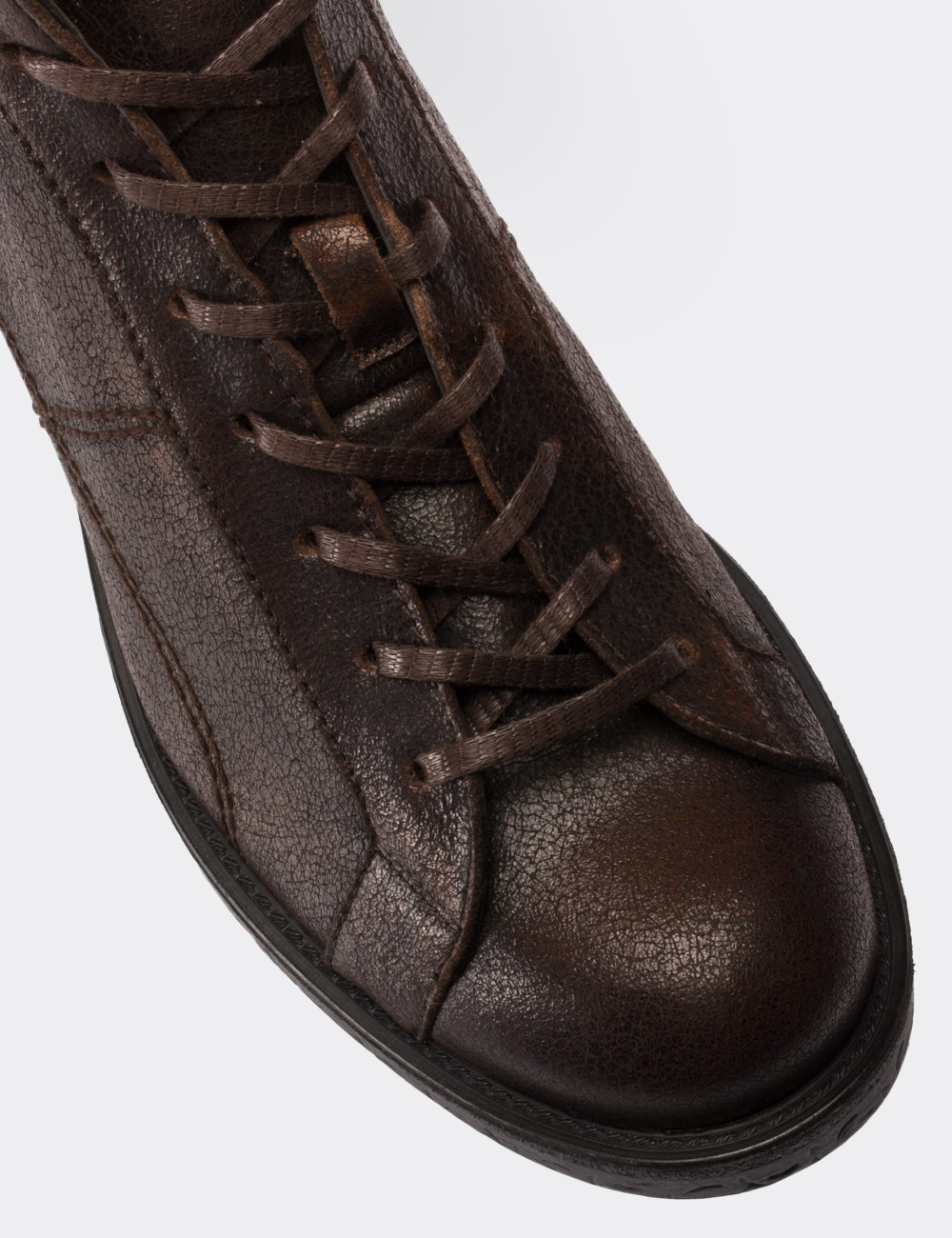 Brown Suede Leather Boots - 01760MKHVC05