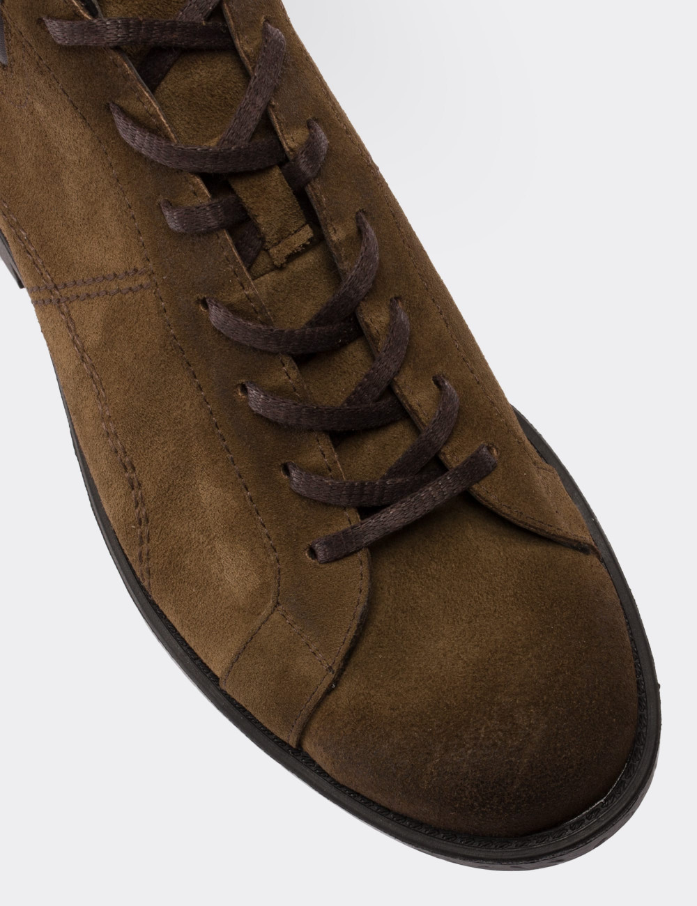 Green Suede Leather Boots - 01760MYSLC02