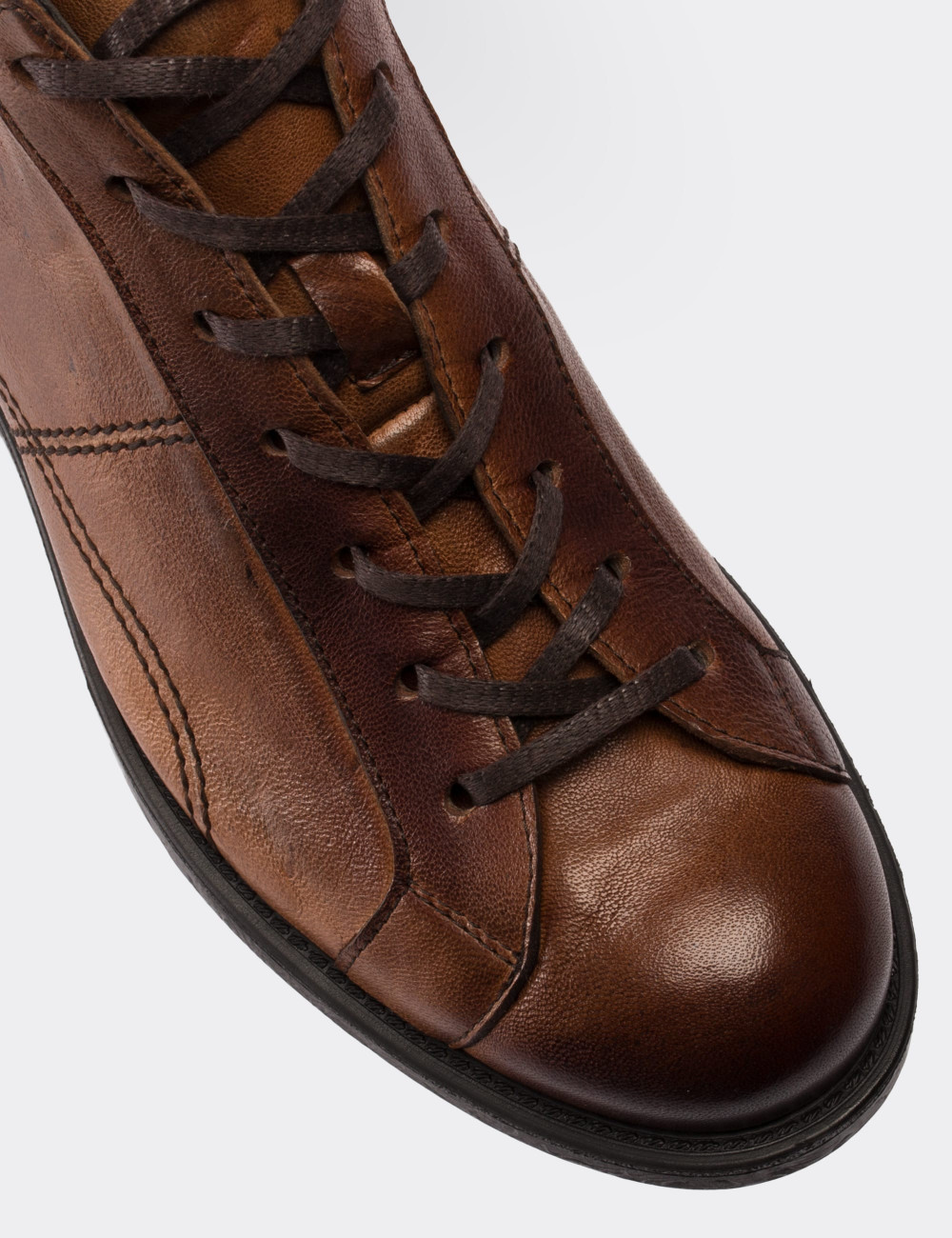 Tan  Leather Boots - 01760MTBAC03