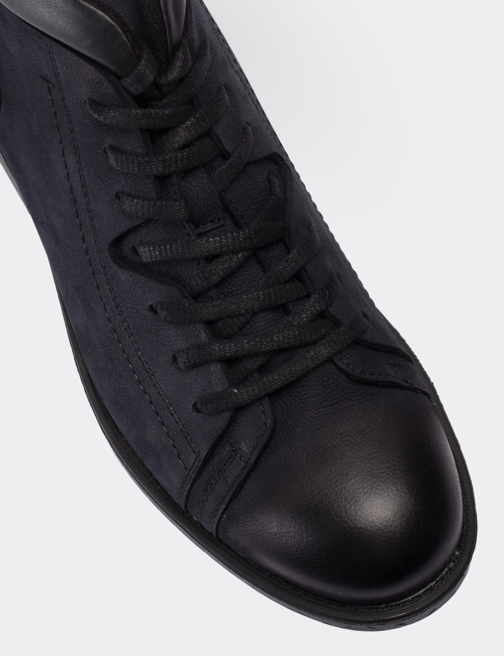 Navy Nubuck Leather  Boots - 01630MLCVC01