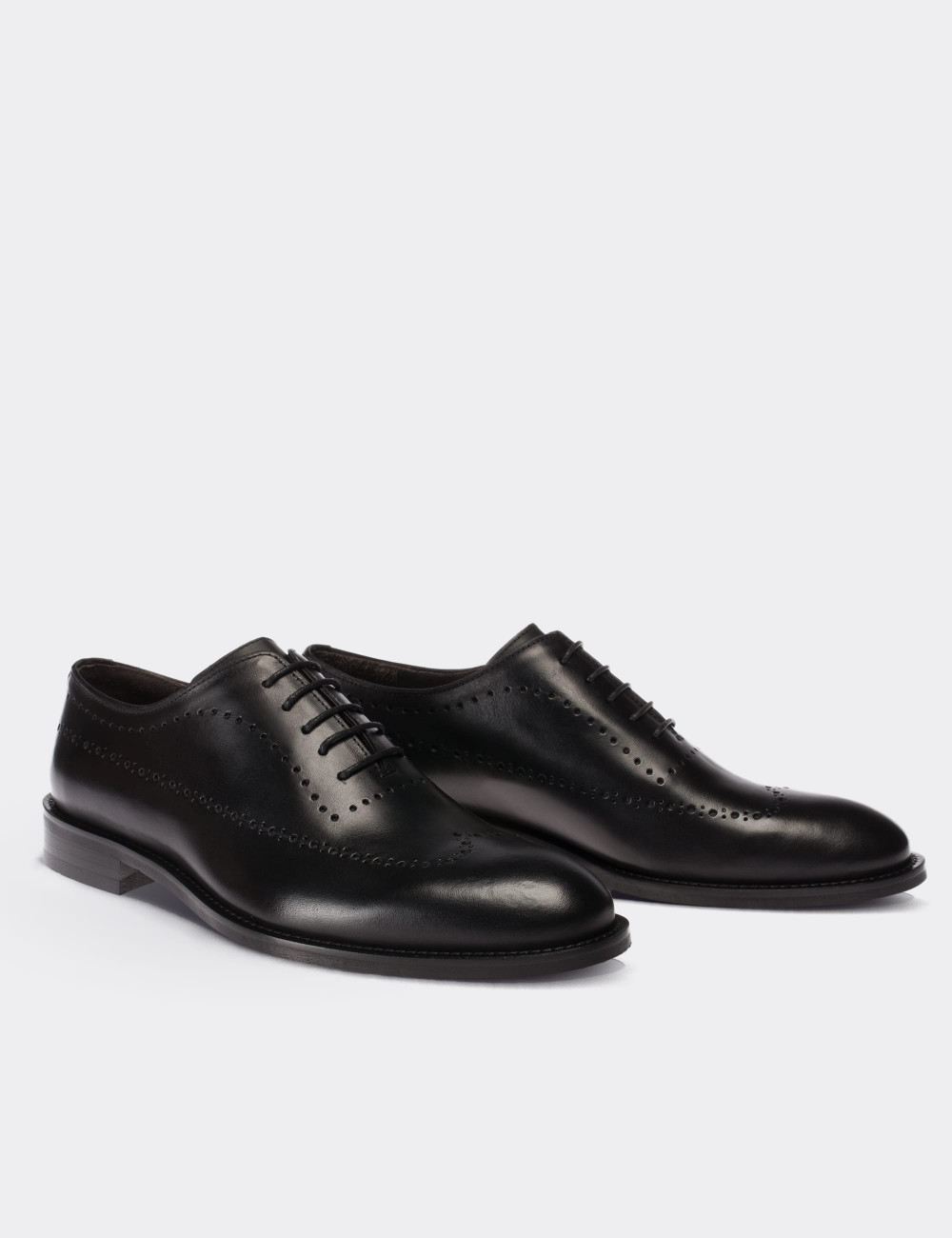 Black  Leather Classic Shoes - 01615MSYHN01