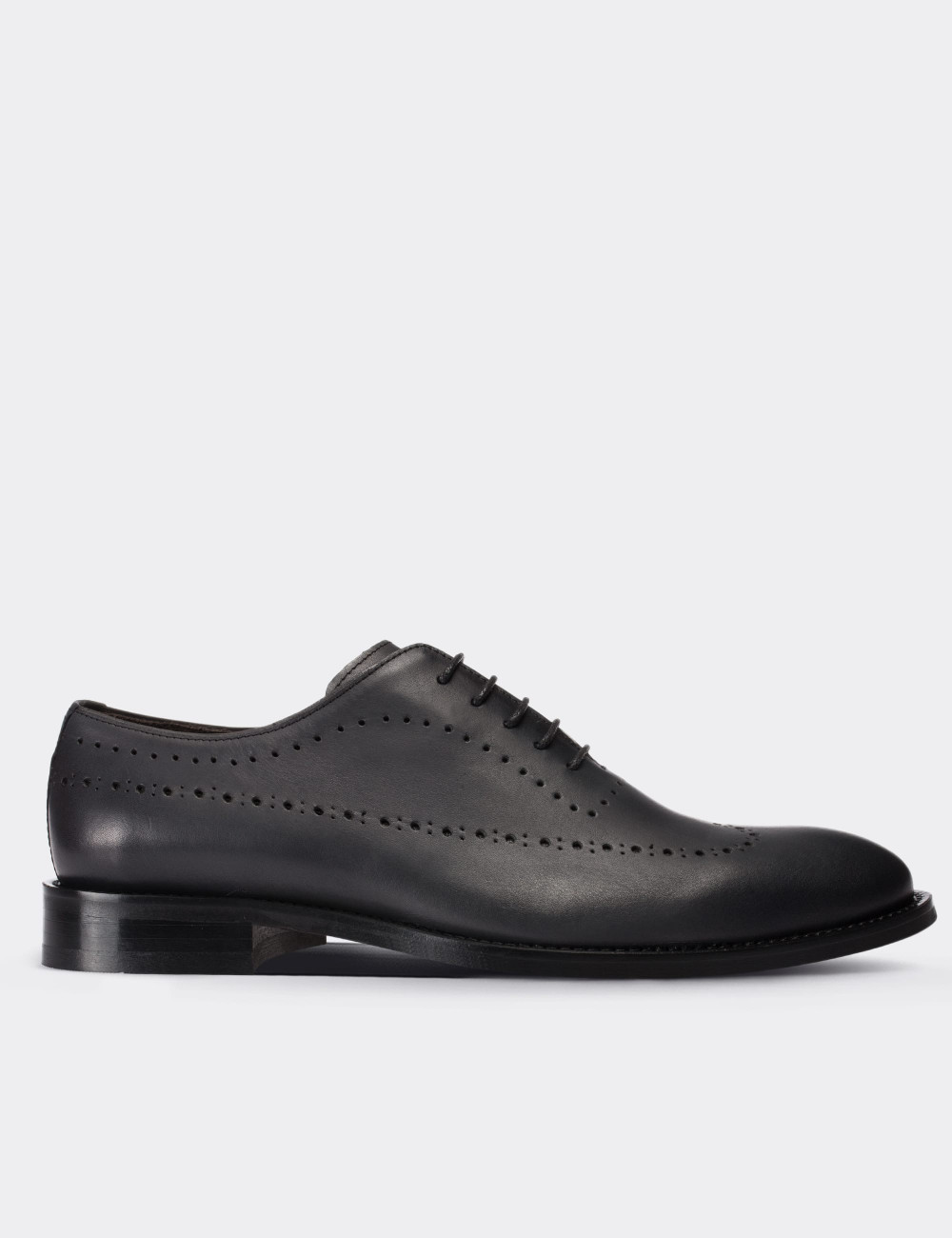 Gray  Leather Classic Shoes - 01615MGRIM02